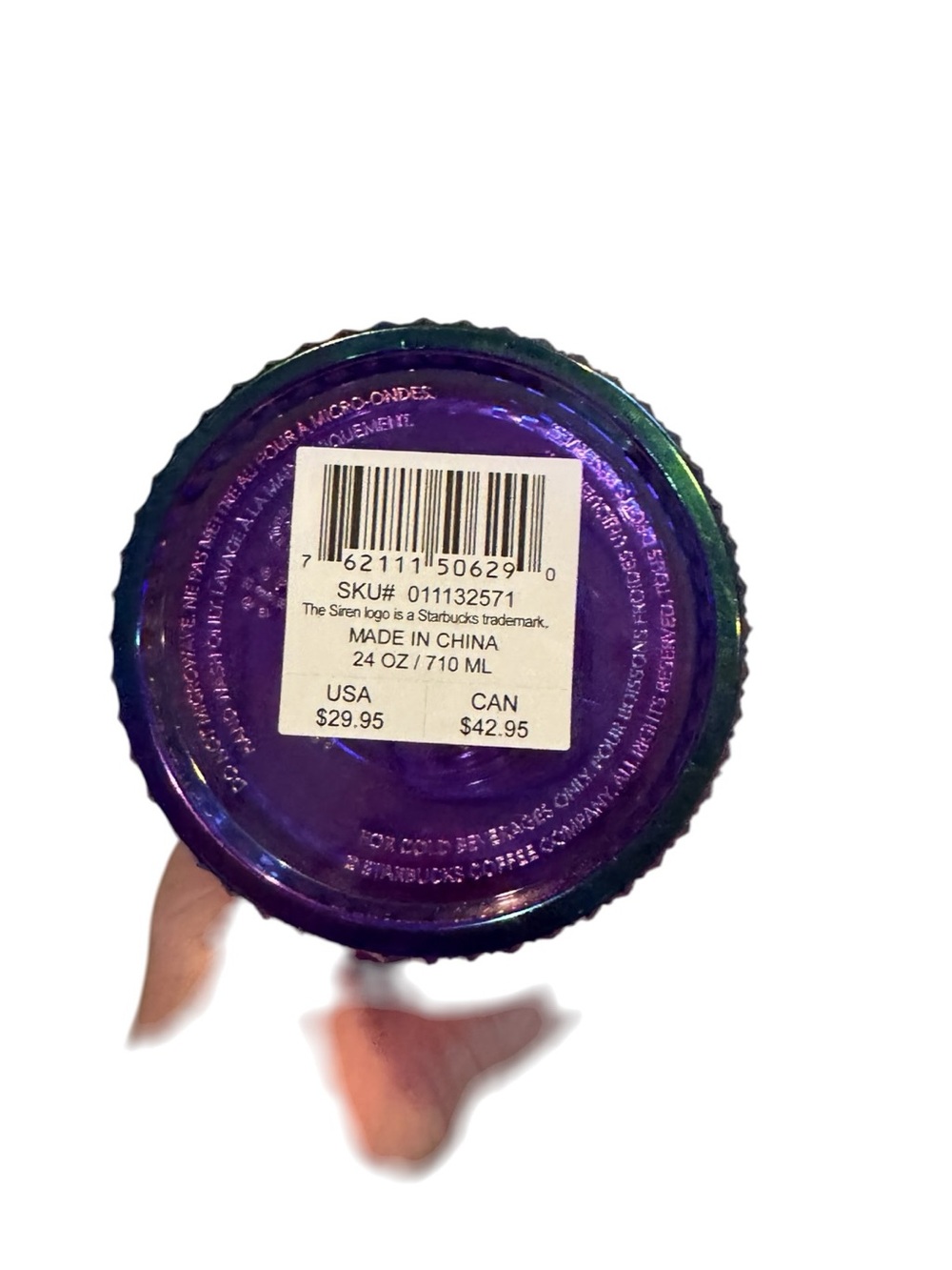 Starbucks 2022 NEW Purple Studded Oil Slick 24 Oz Iridescent Tumbler with Straw - Picture 6 of 6